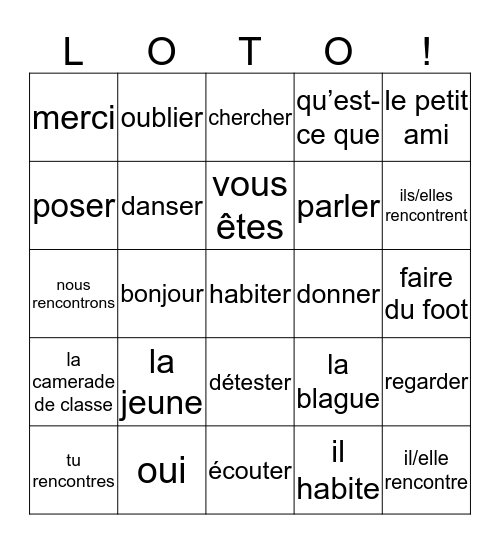 2mh chapitre 1 ABC Bingo Card