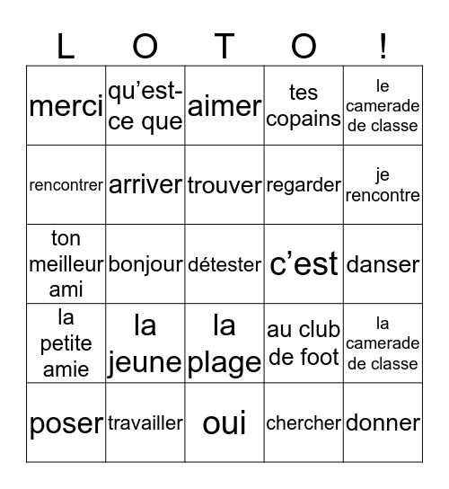 2mh chapitre 1 ABC Bingo Card
