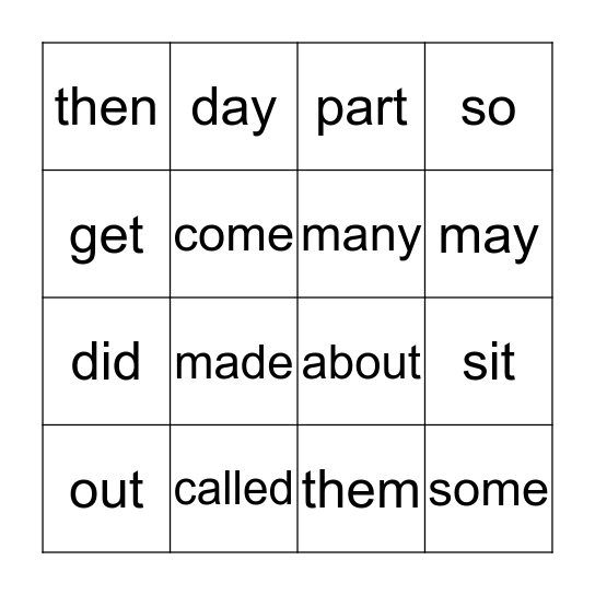 Ian Bingo Card