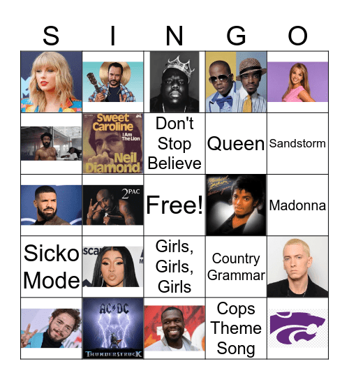 Kite's Singo Week 1 Bingo Card