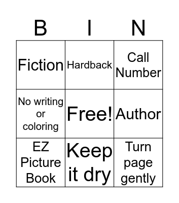 Library Bingo Card