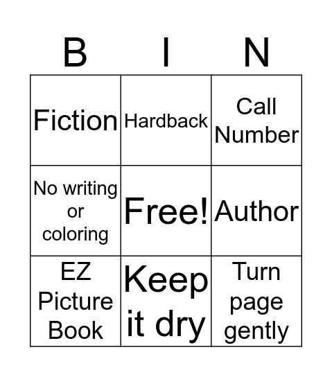 Library Bingo Card