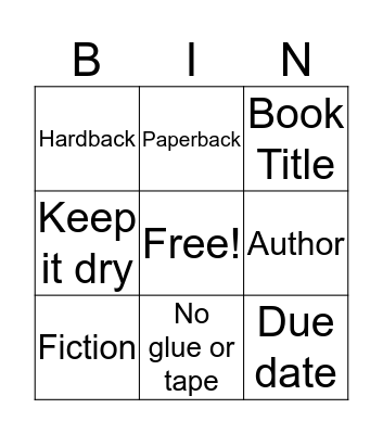 Library Bingo Card