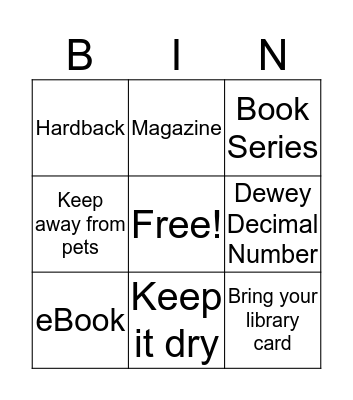 Library Bingo Card