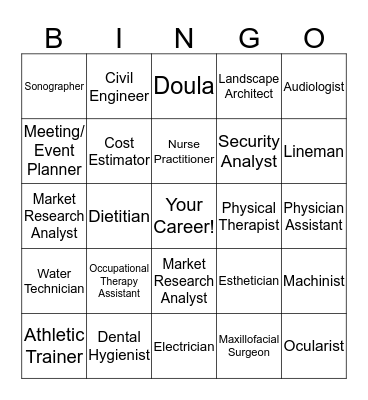 Careers Bingo Card