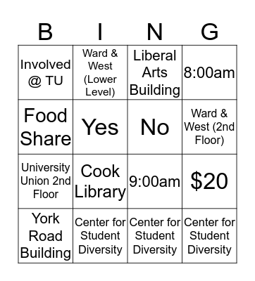 Know Your Resources Bingo Card