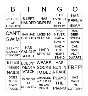 ACROSS THE POND GET-TO-KNOW-YOU BINGO Card