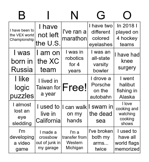 L09 Bingo Card