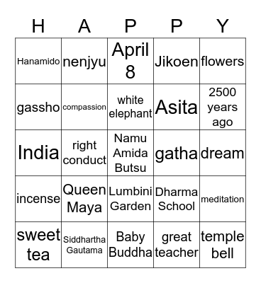 Happy Hanamatsuri  Bingo Card