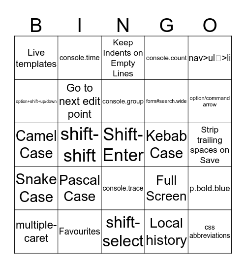 web-developer-bingo-card