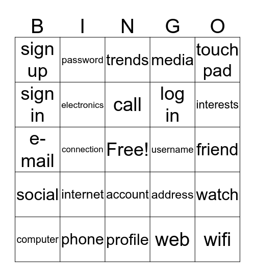 On the Web Bingo Card