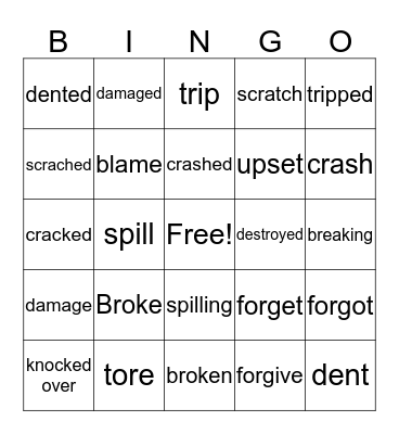 Accident Bingo Card