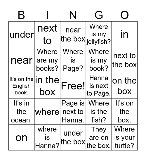 where Bingo Card