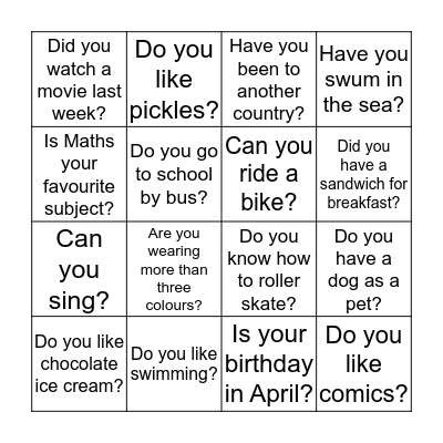 Find Someone Who ... Bingo Card