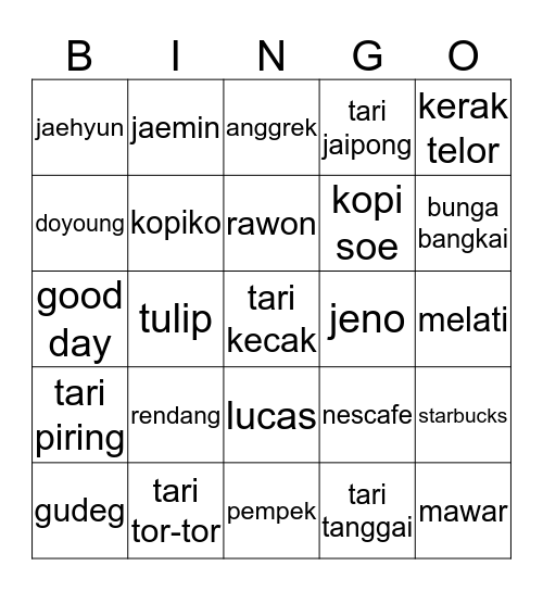 S H A V I R A Bingo Card