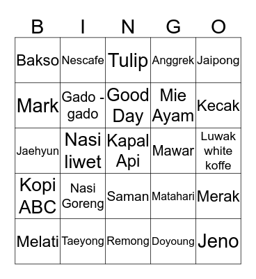 Naomi Bingo Card