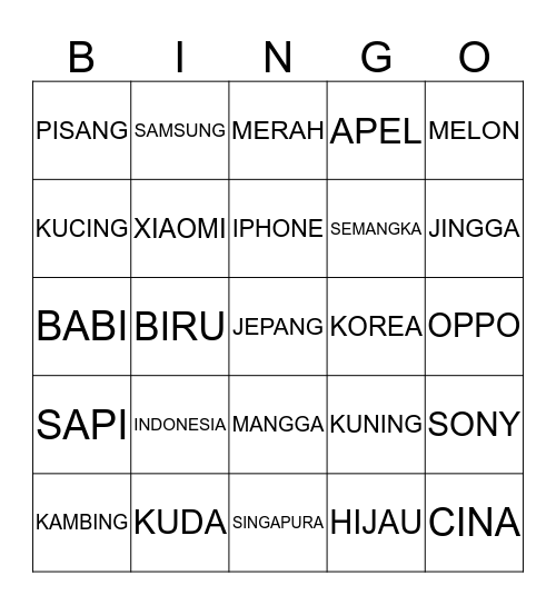 BINGO EILENE Bingo Card