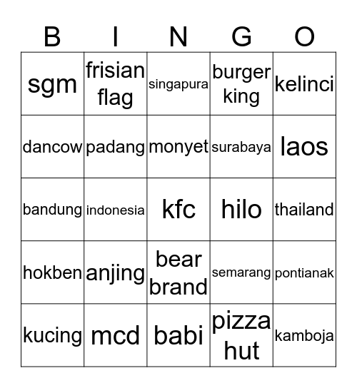 viraie Bingo Card