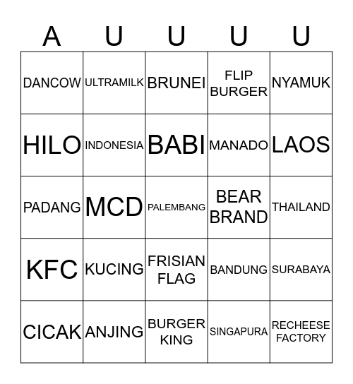 Bingo Card
