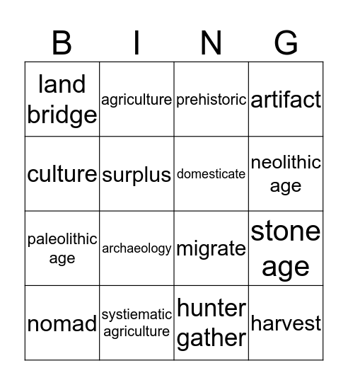 social studies Bingo Card
