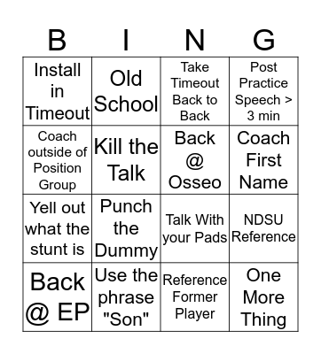 Greengo Bingo Card