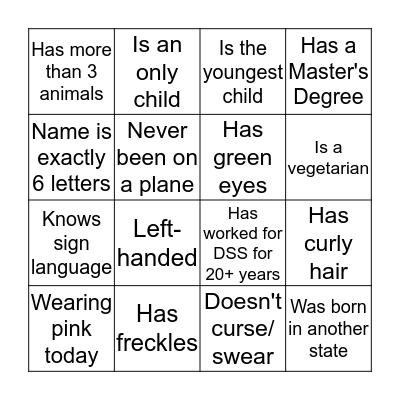 Autograph Bingo Card