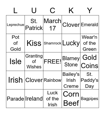 JUDY'S  ST. PATRICKS BINGO Card