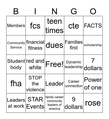 isabella s Bingo Card