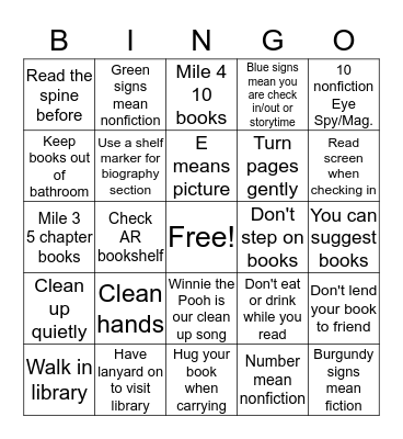 Library BINGO Card