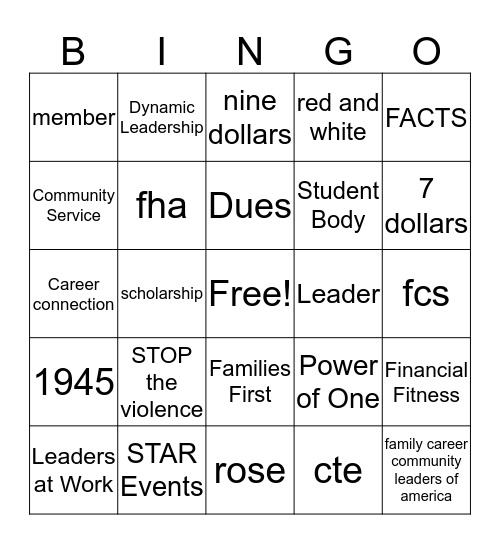 Bingo card Bingo Card