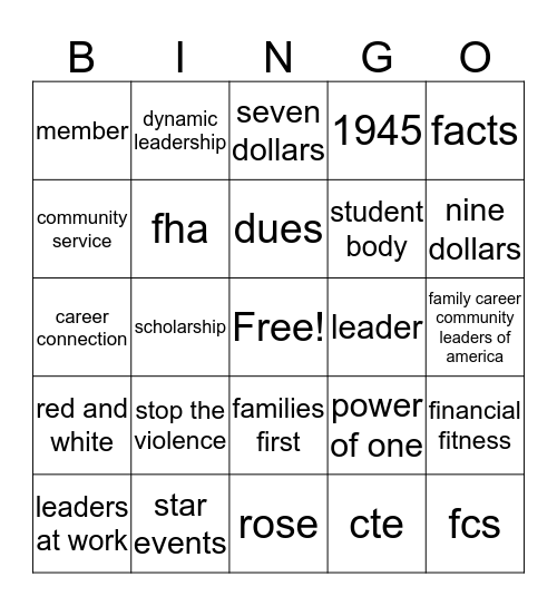 Nathaniel H. Bingo Card