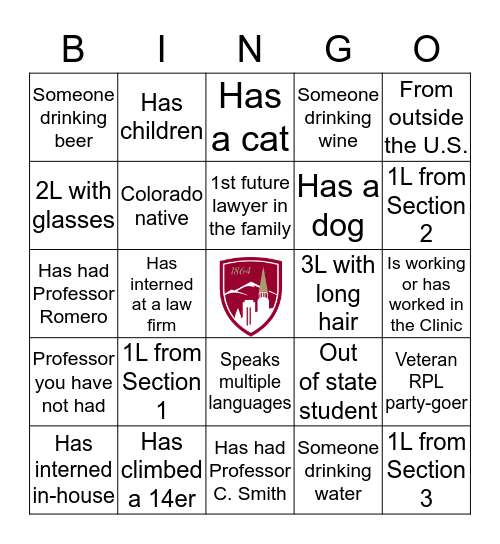 Denver Law Bingo Card