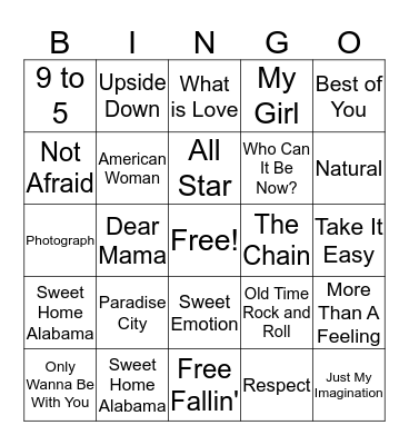 Music Bingo 11 Bingo Card