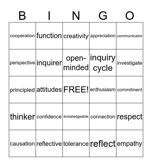UOI BINGO! Bingo Card
