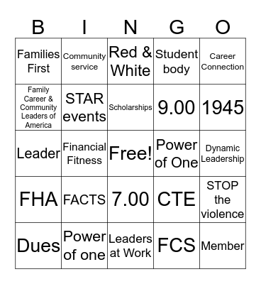 Angelica F. Bingo Card