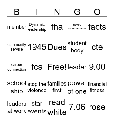 Andrew bing go  Bingo Card