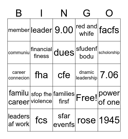 hecor Bingo Card