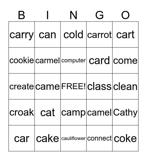 C Bingo Card