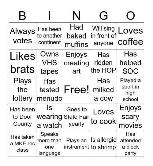 GOLD Institute Bingo  Bingo Card
