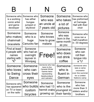 Unitea Host Bingo  Bingo Card