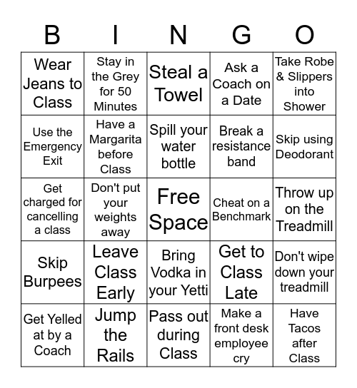 Funner OTF Bingo Card