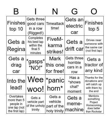 FiveM Random All Bingo Card