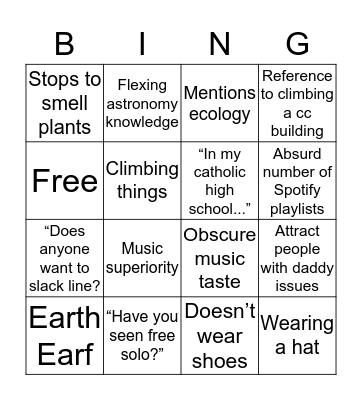 Charlie Bingo Card