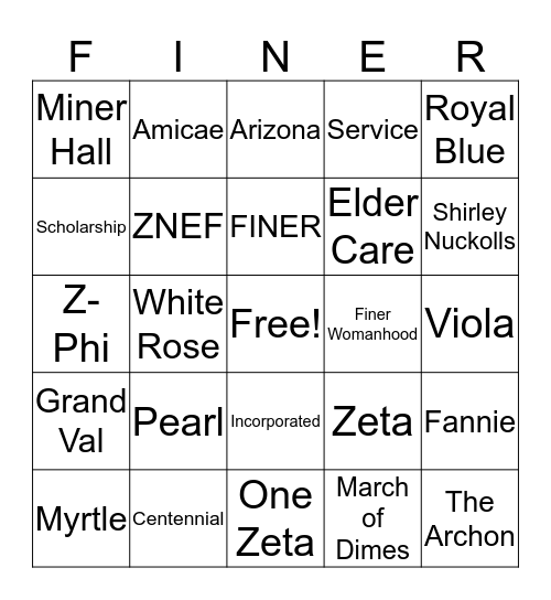 ZOZ BINGO Card