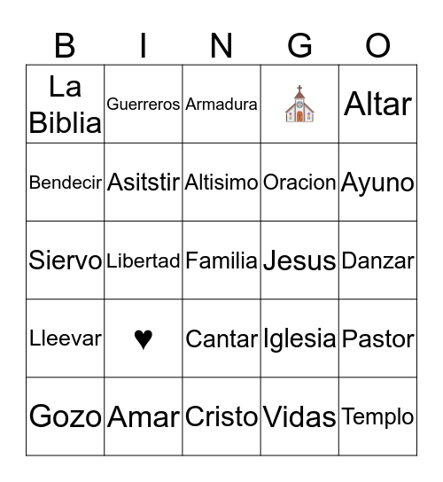 CRISTO Bingo Card