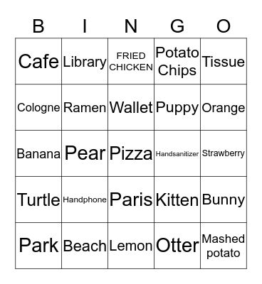 Dodo Bingo Card