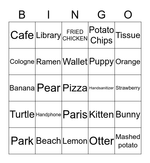 Dodo Bingo Card