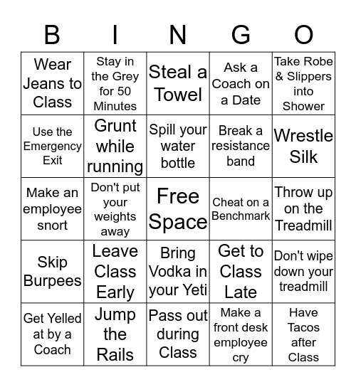 Funner OTF Bingo Card