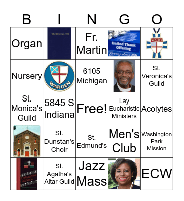 St. Edmund's Bingo Card