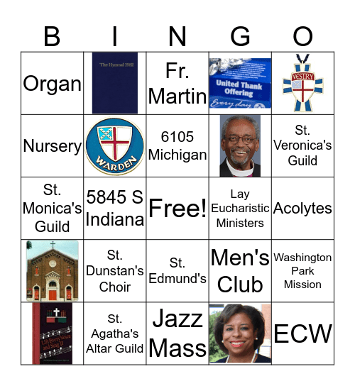 St. Edmund's Bingo Card